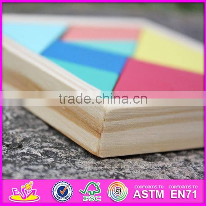 2016 new design educational toy wooden 7 piece tangram puzzles W14A178