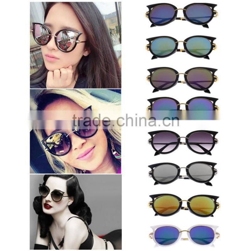 Fashion Retro Metal Frame Sexy Cat Eye Sunglasses for Women Coating Brand vintage sun glasses female oculos de grau femininos