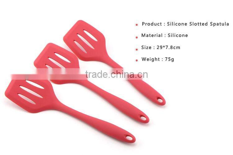 Heat Insulation Silicone Handle Slotted Spatula