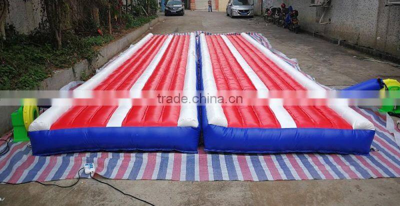 High quality lovely pink color inflatable gym mat with mini swimming pool inflatable air track for gym