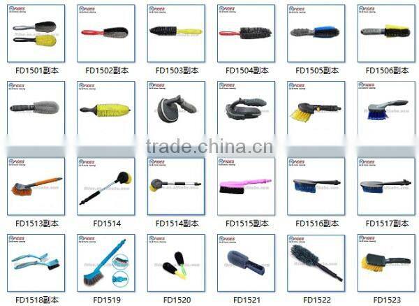 Soft PP Bristle Alloy Car Cleaning Wheel Brush