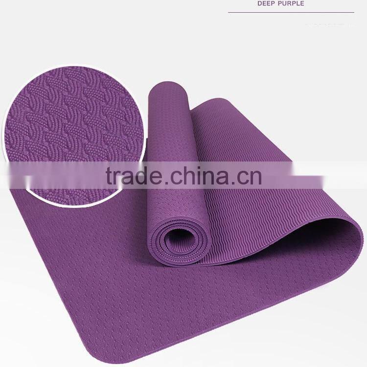 Wholesale ECO Custom Label anti-slip TPE Yoga Mat For Fitness
