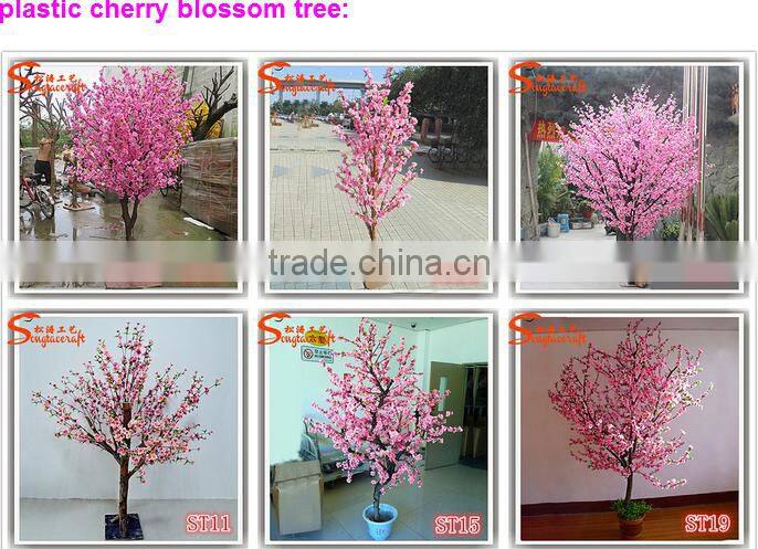 Artificial Indoor Cherry Blossom Tree Fake Wedding Wishing Blossom Tree Plastic Flower Trees And Plants Sale Peach Blossom