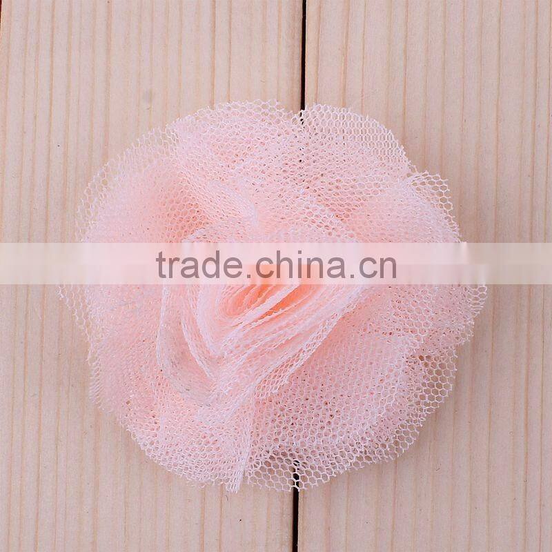 handmade mesh flower clip for kids hair accessories
