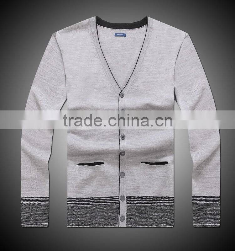 Men's fine cardigan grey kintwear