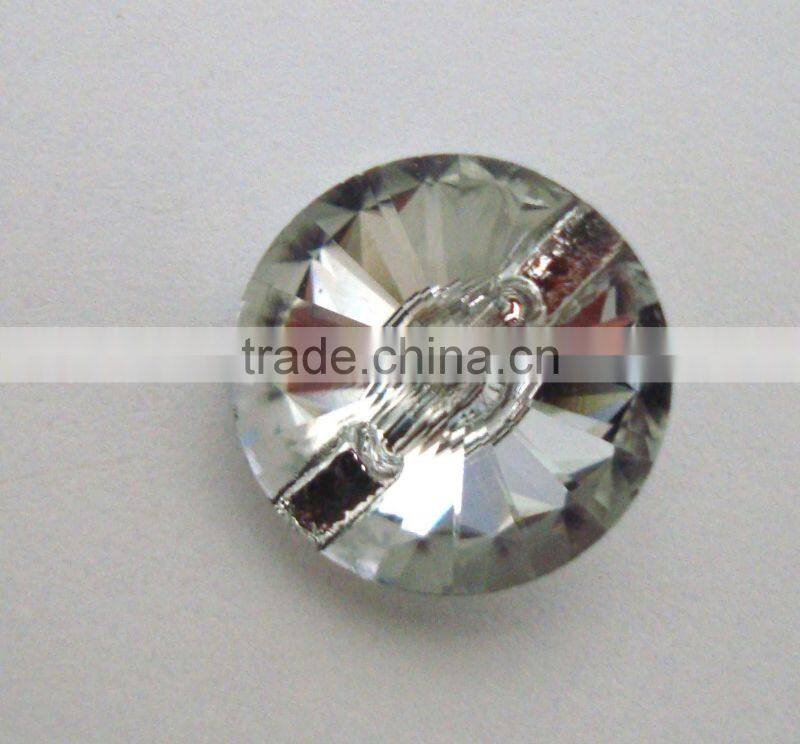 Crystal glass garment button rivoli bicone bead