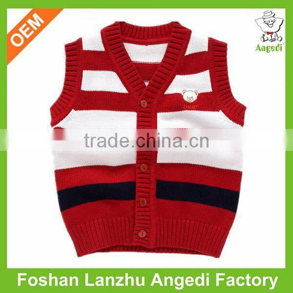 2016 custom baby boy's baby cardigan vest knitted jumper with placket