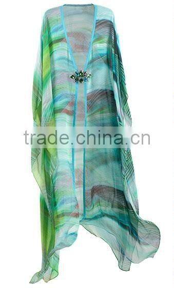 Printed Chiffon Beach Kaftan