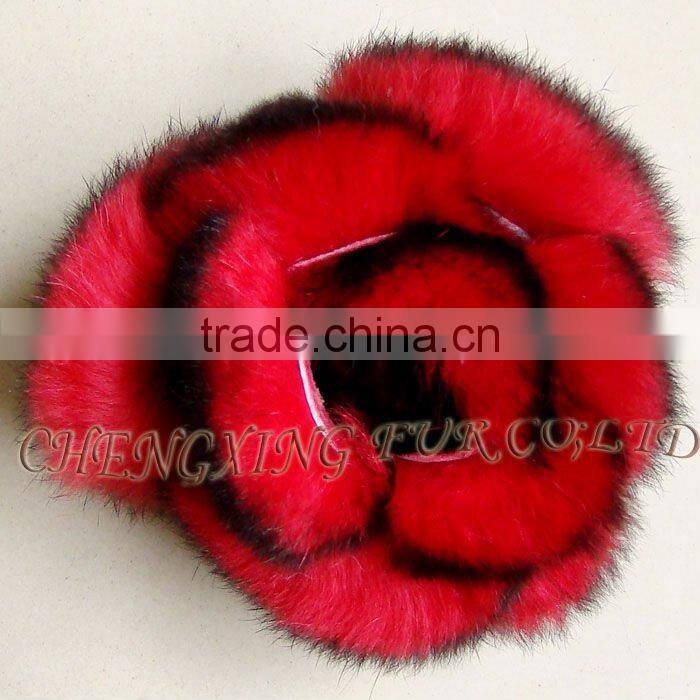 CX-A-39 Rex Rabbit Fur Hand-made Flower Brooches Pin