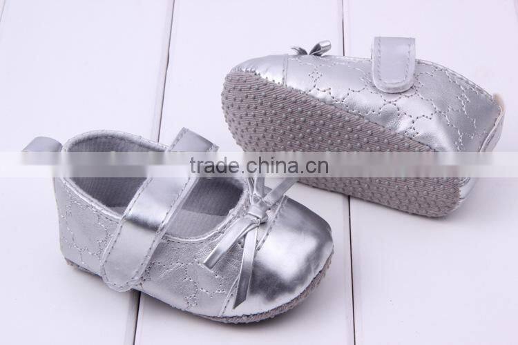 baby sliver PU leather shoes 2014 New Arrival baby shoe kids shoes wholesale