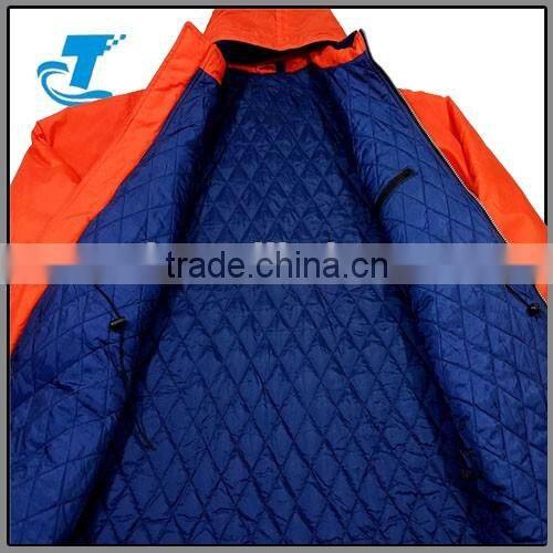 Winter outdoor men quilted bright orange hunting jacket