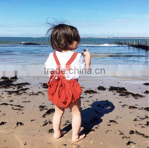 Baby Girl Infant Summer Fashion Clothes Cotton Ruffle Red Romper Design