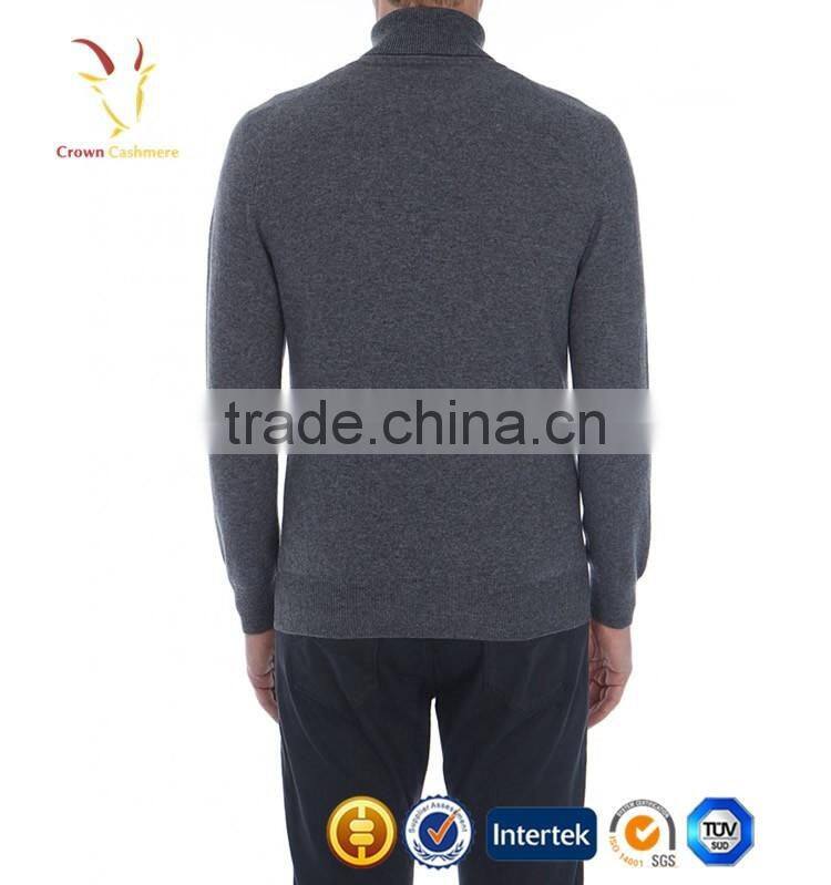 High Neck 100% Wool Cashmere Knit Men Sweater