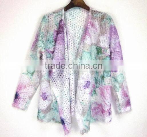 print cardigan casual pregnant sweater