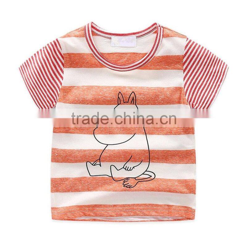 Fancy design printing stripe t-shirt for kids