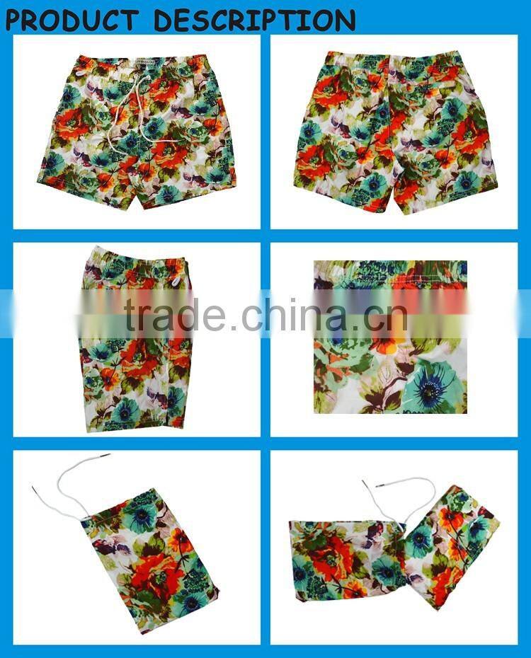 Microfiber Brushed Polyester Fabric Blank Board Shorts Wholesale Plastisol Print