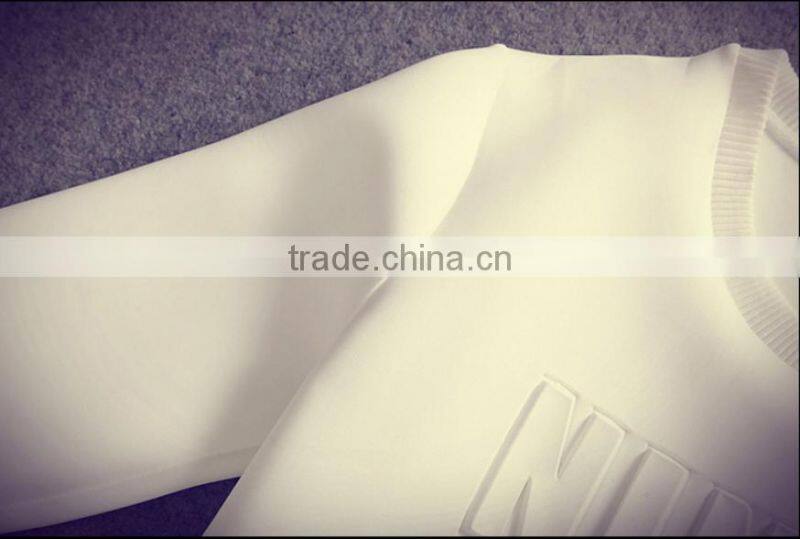 Fashion Scuba Crewneck Sweatshirt Embossed Pullover