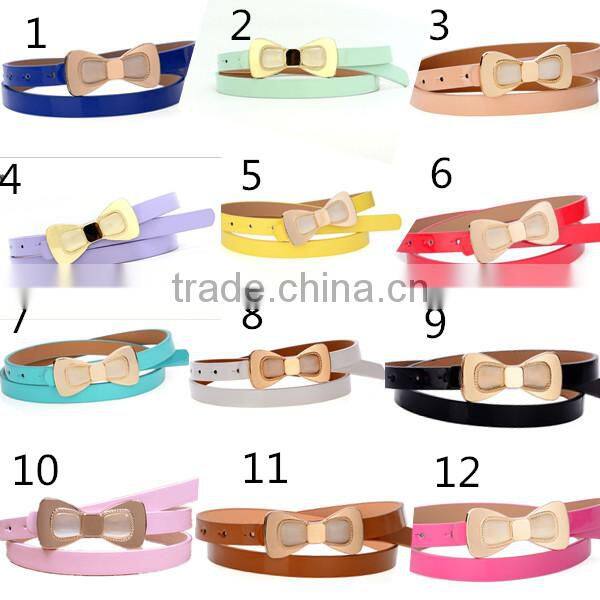 latest design new model hot sale 12colors choice with butterfly design PU leather material belt women