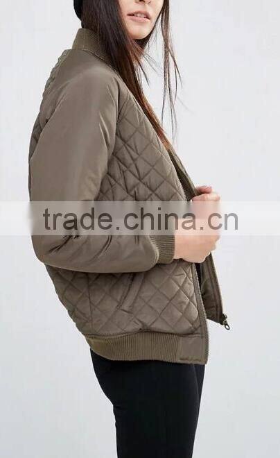 Runwaylover EY0999C Wholesale winter women casual padded jersey cotton quilted bomber jacket