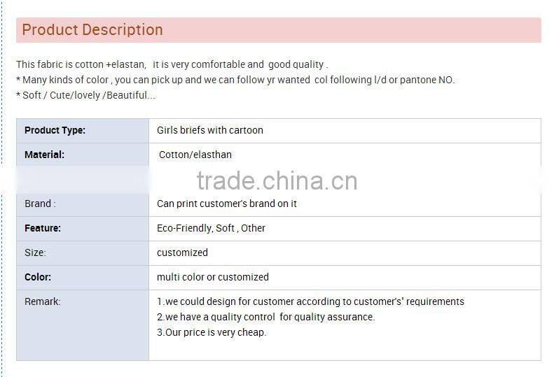 Hot Cartoon lovely and cute kid's briefs/girl's briefs children underwear.