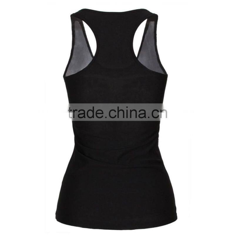 Polyester Tank Top backless with Spandex printed black Size:Free Size Sold By PC