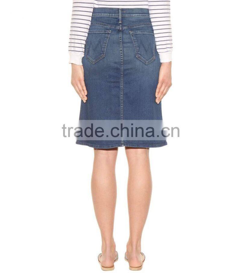 High quality denim skirt latest long skirt design for ladies
