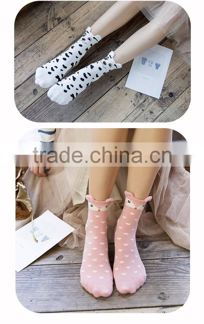 Cute socks cotton girls cartoon designs 4 pairs elite teen girls socks