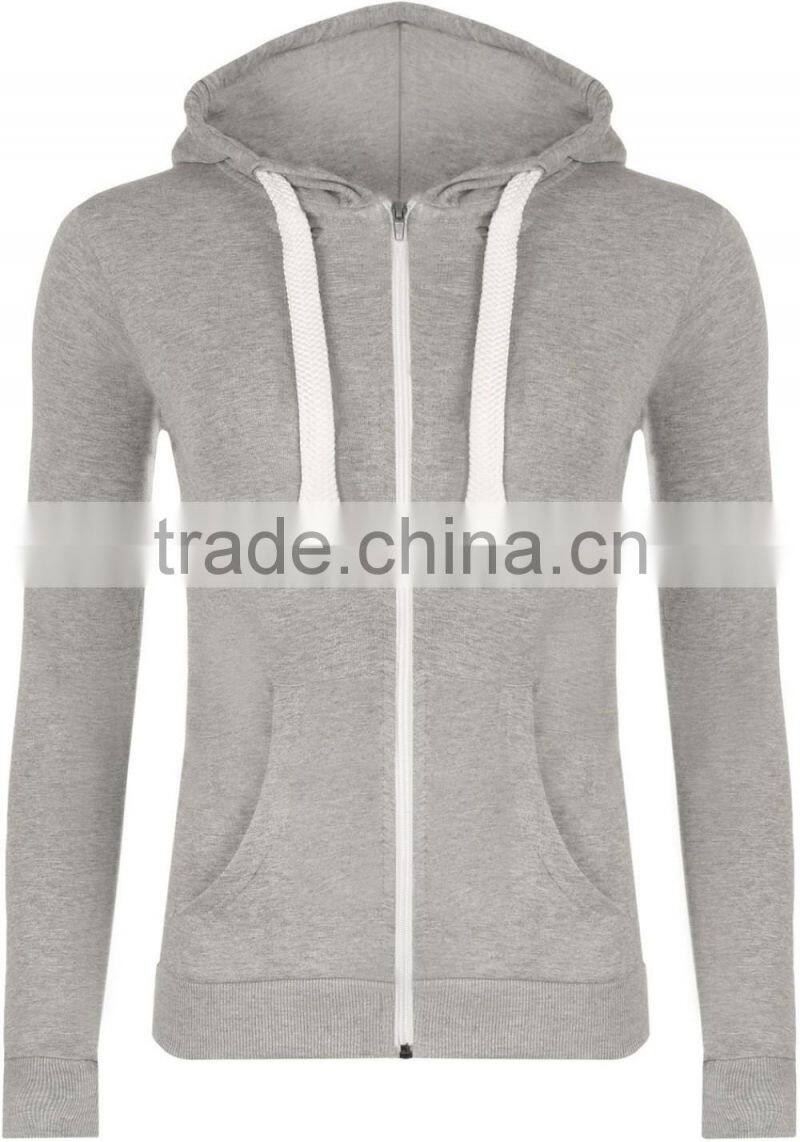 Women's Hoodies Pocket Zip-up Pure Color Blouse