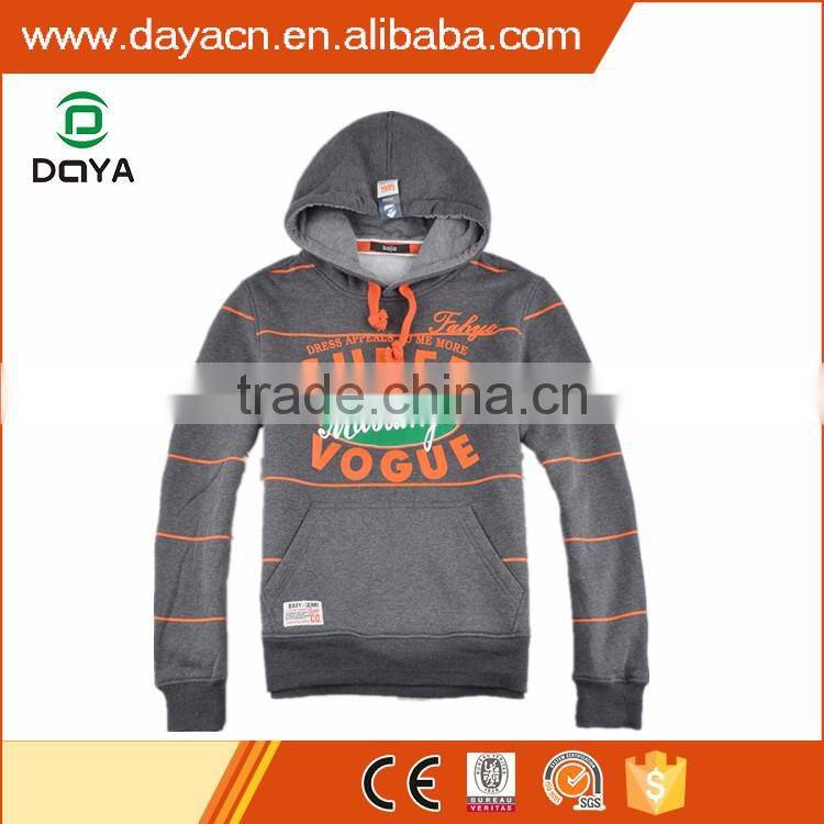 Customn hot sale fashion men's CVC fleece print hoody
