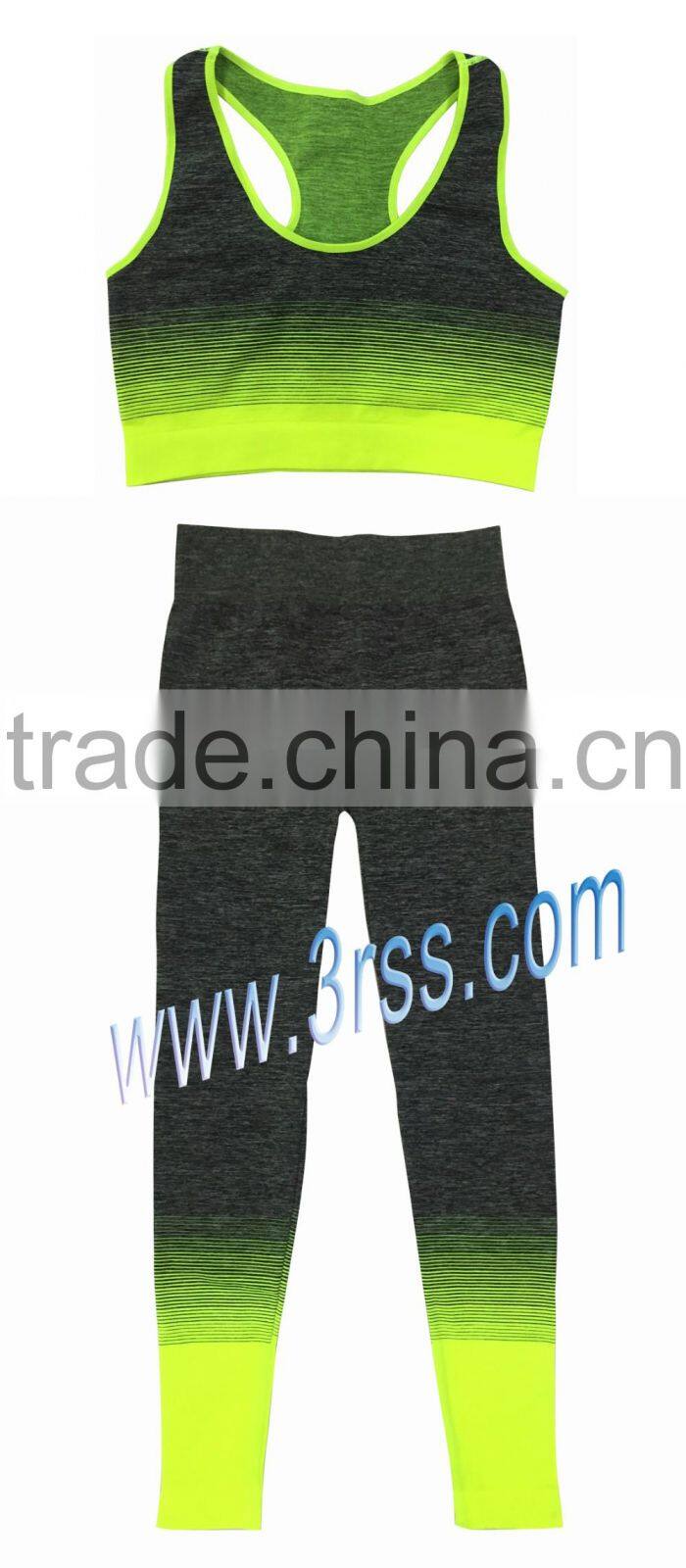 2017 hot sell seamless yoga wear set leggings and tank top