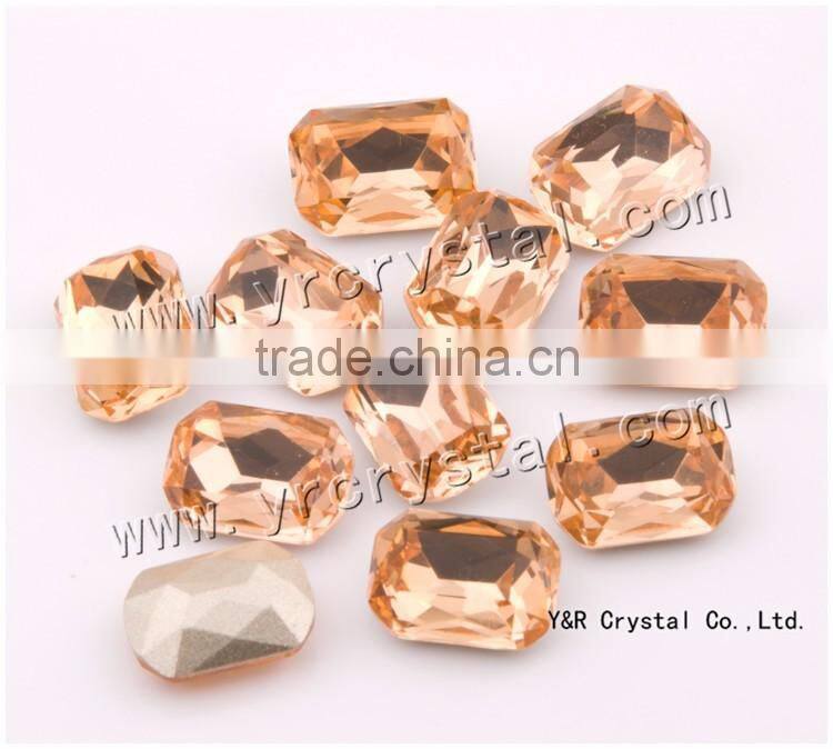 4627 Octagon Crystal 13*18mm Light Peach Color Stones Loose Beads For Jewelry Making