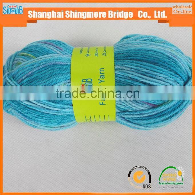 OEKO-Tex Standard quality knitting yarns china supplier best wholesale pattern dyeing 100 acrylic yarn with free yarn samples