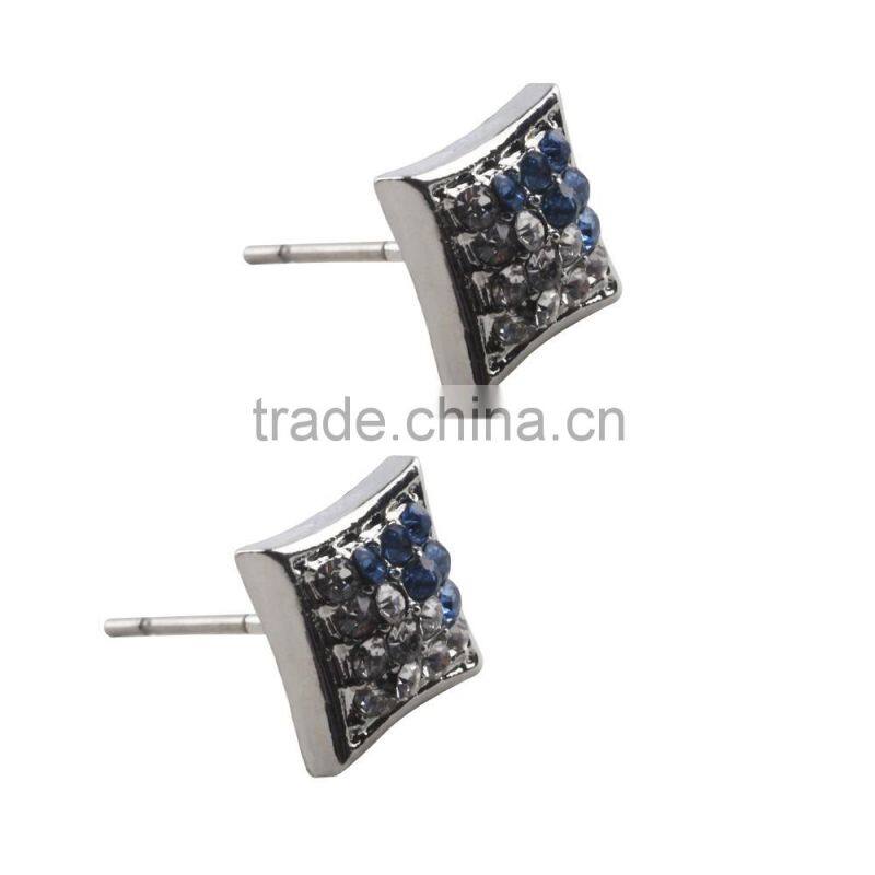 Customized New 2016 Latest Fashion 925 Sterling Silver Diamond Hiphop Earring For Young Women Wholesale