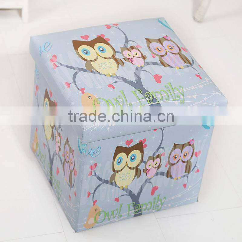 PU leather thick foldable shoes storage stool box bench seat