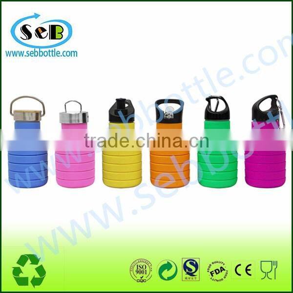 high quality custom non spill collapsible silicone bottle