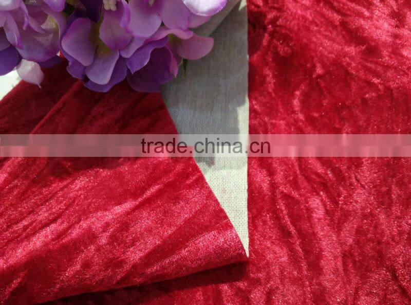 poly plain crushed velour fabric