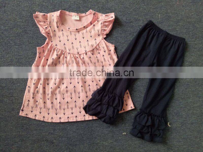 CH00297YIWU BOYA Cotton milk silk ruffle dress kids clothes melea grididare prints wearing boutique dresses