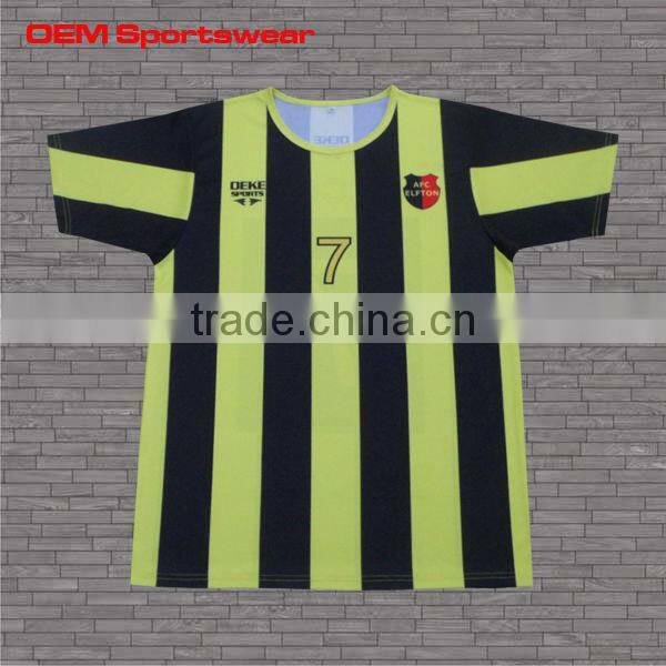 White and yellow striped soccer jerseys for youth