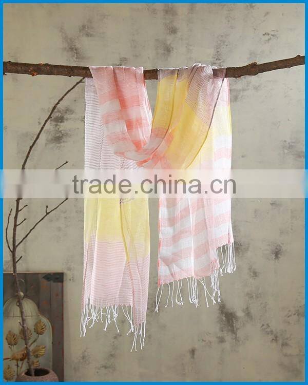 Women's fashion woven linen cotton china scarf