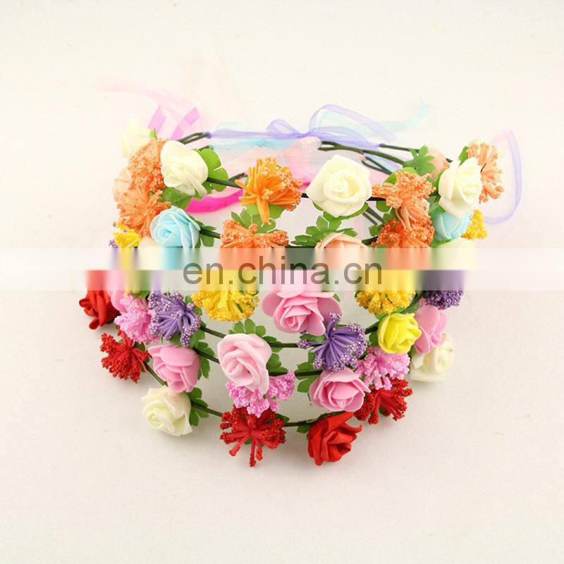 FG-0013 wholesale bridal wedding artificial wicker flower garland/ flower head wreath