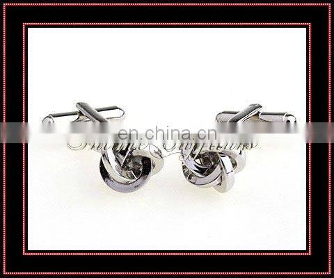 elegant design metal silver knot cufflinks