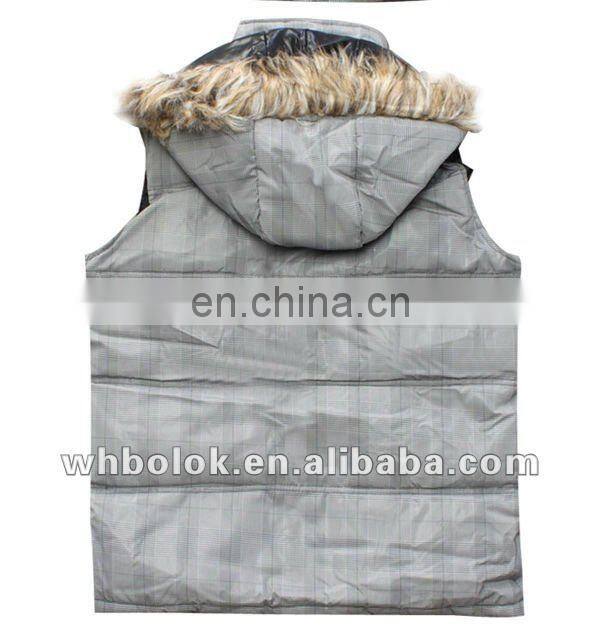 Mens vest quilted waistcoat with detachable collar winter vest