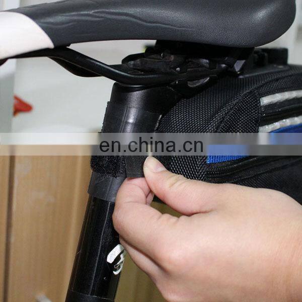 Hot sale colorful bike light with bag outdoor pouch bicycle seat bag cheap glowing bike bag