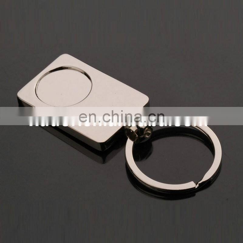 supermarket trolley coin square shape blank keychain/keyrings for promotion gifts