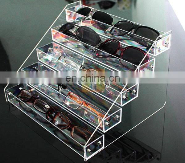 new products 2016 acrylic 5 tiles displaycase sunglasses rack