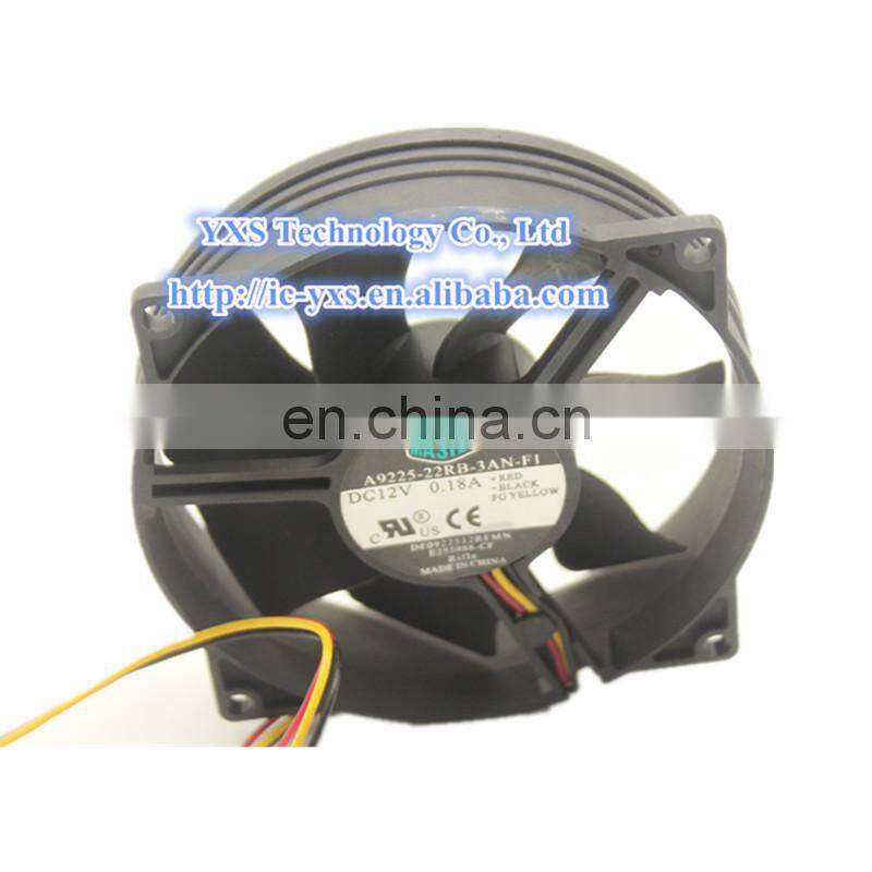 A9225-22RB-3AN-F1 DC 12V 0.18A 3 Wires Round Cooling Fan
