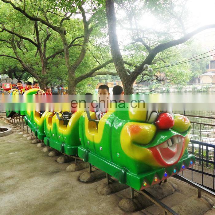 outdoor amusement park electric train ride slide worm mini roller coaster for sale