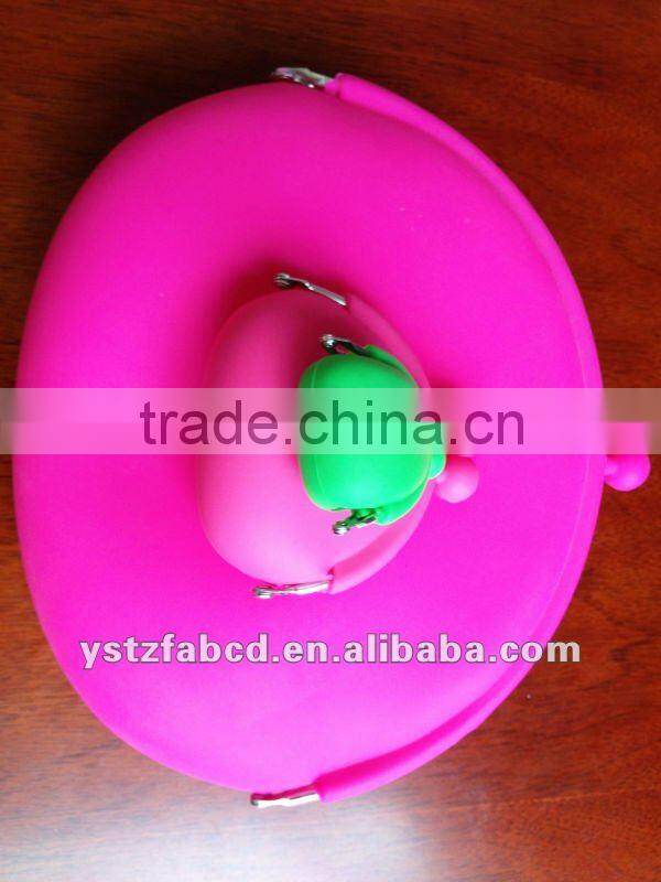 Lucky New Cute Lady/Girl/Women Silicone Fuchsia Bag
