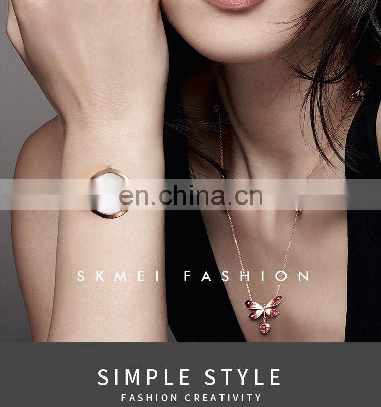 Wholesale SKMEI 1390 Rose Gold Wrist Watch Stainless Steel Band Japan Movt Quartz Women Watches