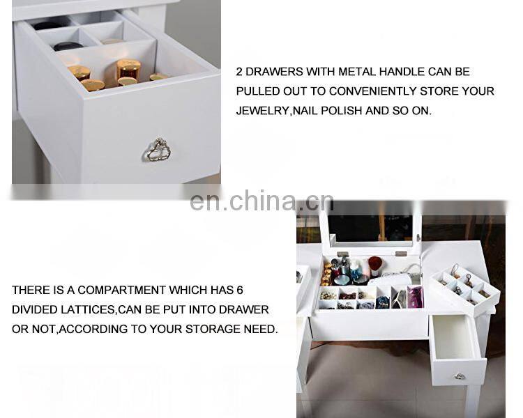 Luxury Dressing Table Stool Mirror Drawer Jewellery Cabinet Makeup Organiser